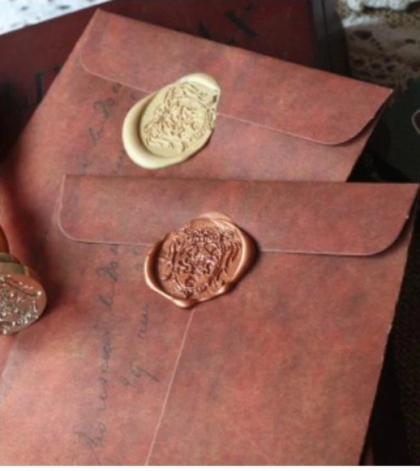 Retro Mektup Mühürü Damga O Harfi + 30 Adet Mühür Mumu + Eritme Kaşığı - Resim 12