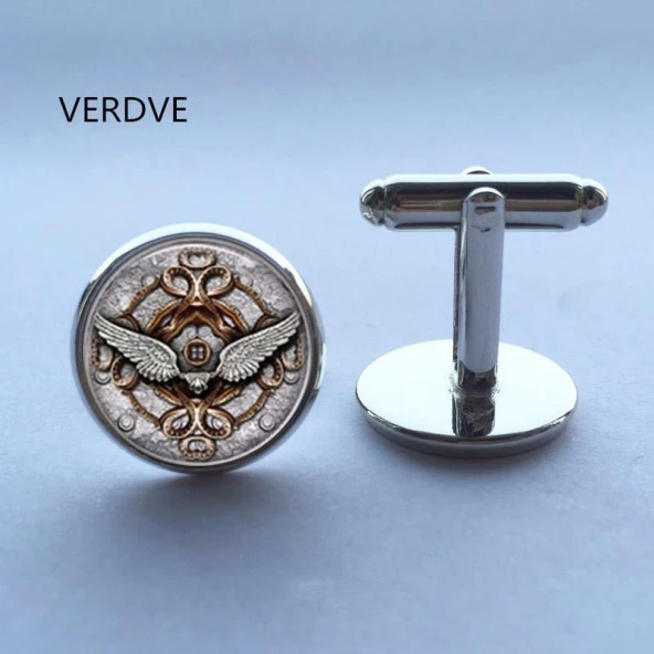 Kol Düğmesi Cam Yüzey Eagle Wings Lüks Hediye Parti Düğün Gömlek Takım - 6