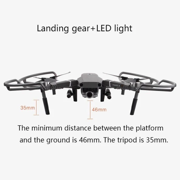 DJI Mavic 2 Pro Yükseltilmiş İniş Takımı + Gece Uçuş Fener Set - Resim 3