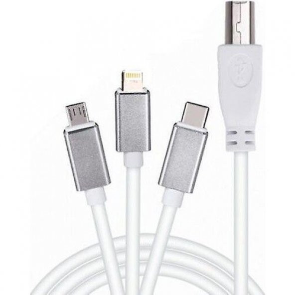 Daytona ADS-501 3ın1 USB B To Micro-Lightning-Type-C Telefon Bilgisayar Tablet Için Piyano Mıdı Org Elektrikli Piyano Konnektörü Çevirici Otg Kablo - 4