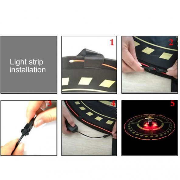 DJI Mavic Air Evrensel Katlanabilir 70 cm Neon Şerit Işıklı Gece İniş Pedi - Resim 2