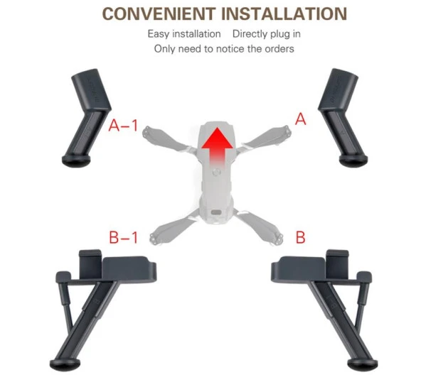 DJI Mavic 2 Pro/Zoom 42mm Yükseletilmiş İniş Takımı Seti Gimbal Koruma - 10