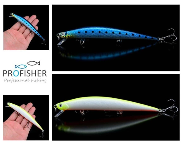 PROFISHER 2 Renk Kolyos Sert Sahte Yapay Yem 12.4 gr 12.5 cm