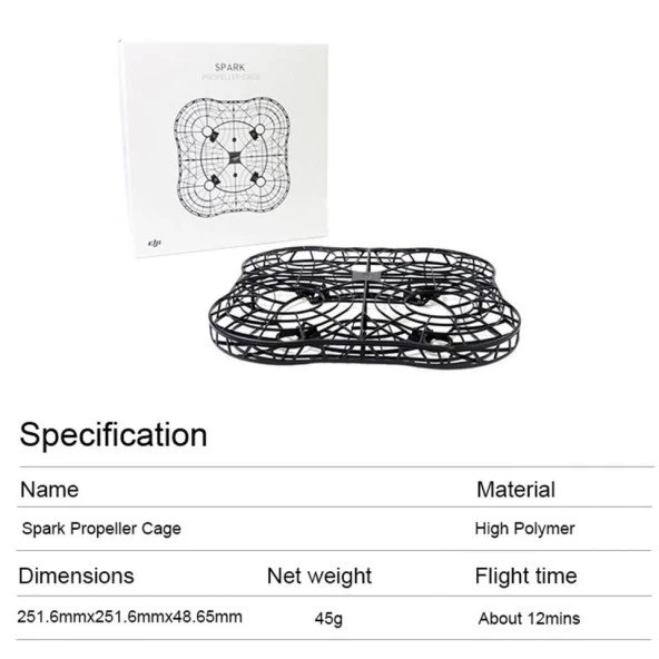 DJI Spark Pervane Kafesi Tam Gövde Koruma 45g Kaza Kırım Önleme - Resim 5