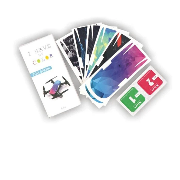 DJI Spark PVC Koruyucu Dekoratif Çıkartma Su Geçirmez 6 Takım - 2