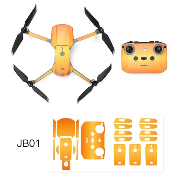 DJI Mavic Air 2 Gövde Kumanda ve Pil İçin 3M Film Çıkartma Seti - Resim 3