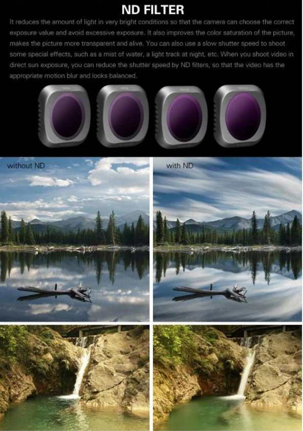 DJI Mavic 2 Pro Kamera Lens Filtresi 3 lü Set ND4 ND8 ND16 - 11