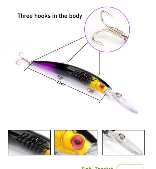 14,73cm 12,35gr ÜÇ KARBON ÇELİK KANCALI - Resim 5