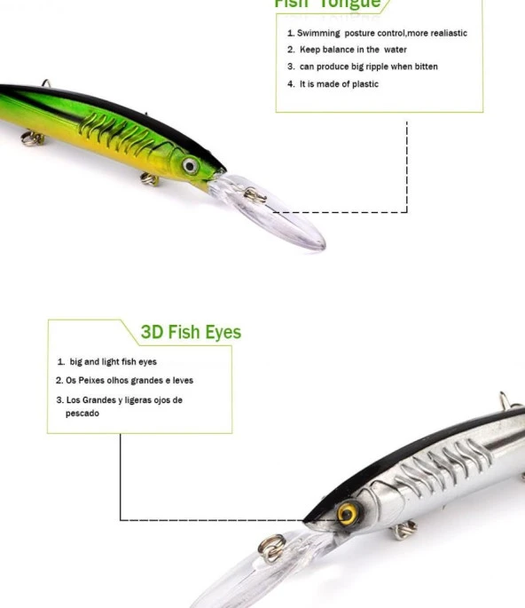 14,73cm 12,35gr ÜÇ KARBON ÇELİK KANCALI - Resim 7