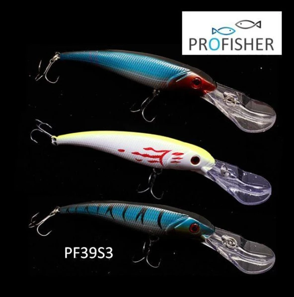Profisher 3 Renk Set 2 Kanca Sahte Balık Yem 28 gr 17 cm Long Tongue S3