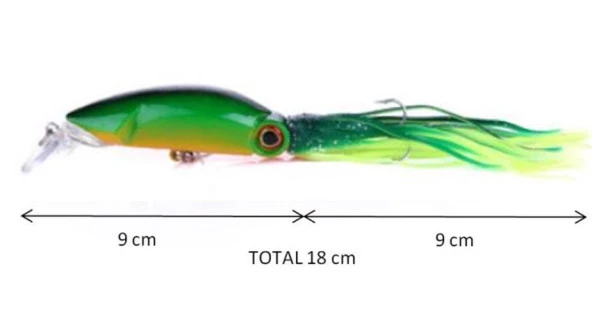 Profisher Kalamar R Sert Yem Silikon Kuyruklar 17,3 gr 18 cm - Resim 2
