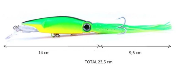 PROFISHER Dev Kalamar F Sert Yem Silikon Kuyruklar 38,7 gr 23,5 cm - Resim 2