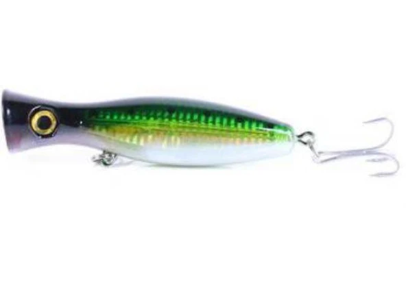 PROFISHER Ton Akya Sert Popper Sahte Yem 43 gr 13 cm Yeşil Sarı - 2