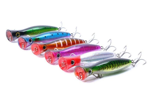 PROFISHER Ton Akya Sert Popper Sahte Yem 43 gr 13 cm Yeşil Sarı - 6