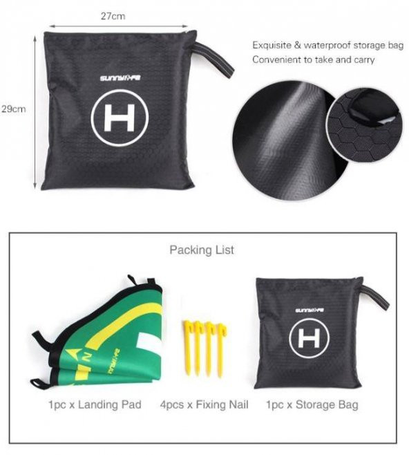 DJI Spark Evrensel 50 cm Güvenli İniş Pedi Su Geçirmez Helipad - Resim 12