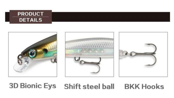 PROFISHER 3 Kanca Sahte Yem Yavaş Çökme 13 gr 11 cm Blue Sky - Resim 5