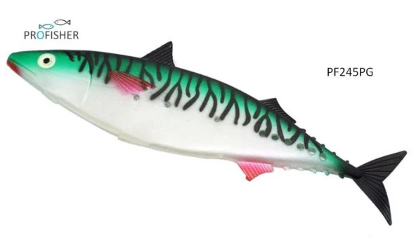 PROFISHER Yarık Karın Yeşil Silikon Sahte Yayın Avı Yem 28 cm 67 gr ürün görseli 1