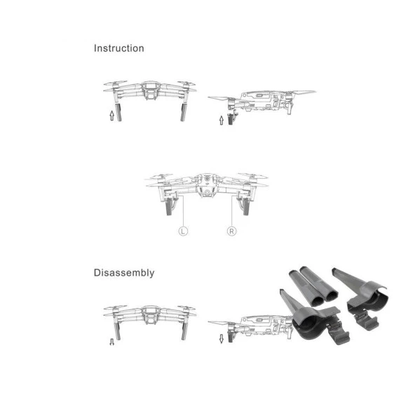 Dji Mavic 2 Pro İçin Yükseltilmiş  Güvenli Destekli İniş Ayağı Takımı Koruyucu Uzatma - 4