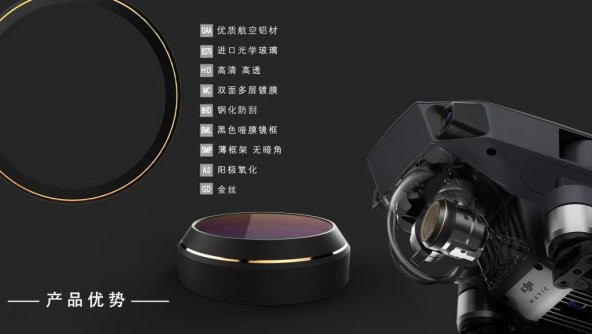 DJI Mavic Pro Platinum Gimbal Kamera Lensi İçin ND4 HD Filtre Nötr Yoğunluk JSR - 5