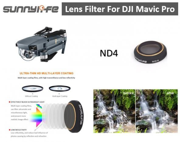 DJI Mavic Pro Alpine White Kamera Lens İçin ND4 Filtre Nötr Yoğunluk