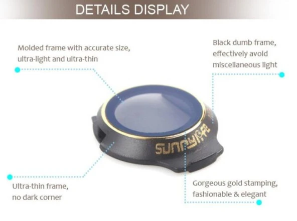 DJI Mavic Pro Alpine White Kamera İçin Kızaklı Upgrade Versiyon Optik Lens Filtre ND4 - 6