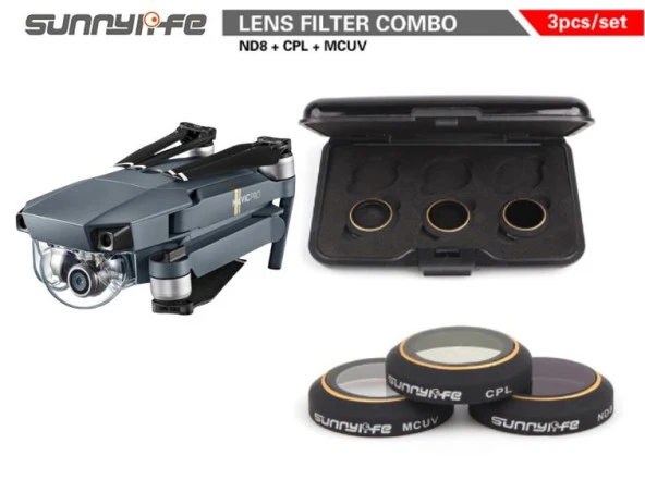 DJI Mavic Pro Platinum Kamera Lens İçin 3 lü Filtre Seti MCUV / CPL / ND8