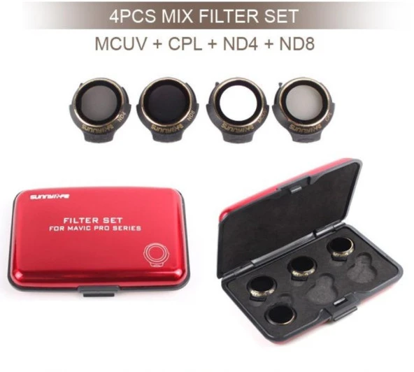 DJI Mavic Pro Alpine White Kamera İçin Kızaklı Optik Lens 4 lü Filtre Set MCUV / CPL / ND4 / ND8 - 2