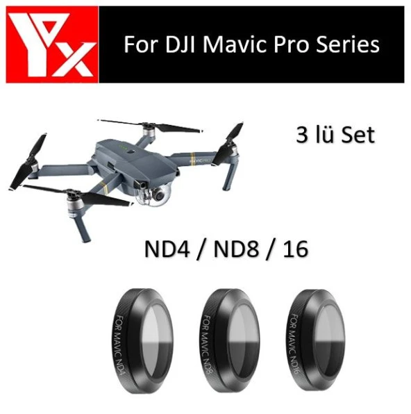 DJI Mavic Pro Platinum Gimbal Kamera Lensi İçin 3 lü Filtre Set ND4 / ND8 / ND16 2