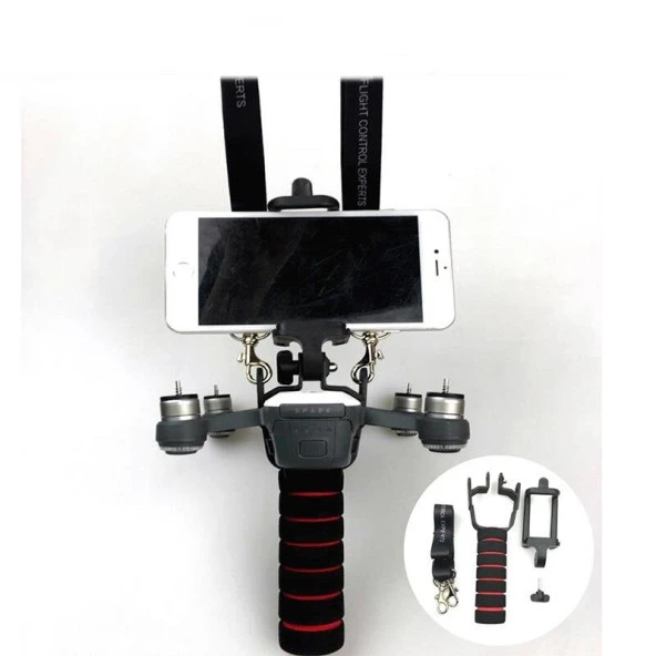 Dji Spark İçin Tek El Gimbal Stabilizatör Kiti Destek Telefon Tutucu Kayışlı - Resim 2