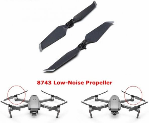 DJI Mavic 2 Zoom İçin 8743 Düşük-Gürültü Pervane 1*CW 1*CCW - Resim 3