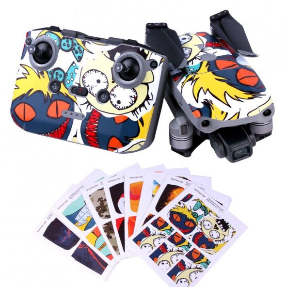 DJI Mavic Air 2 PVC Etiket Koruyucu Film Gövde Kol Kumanda Pil - Resim 3