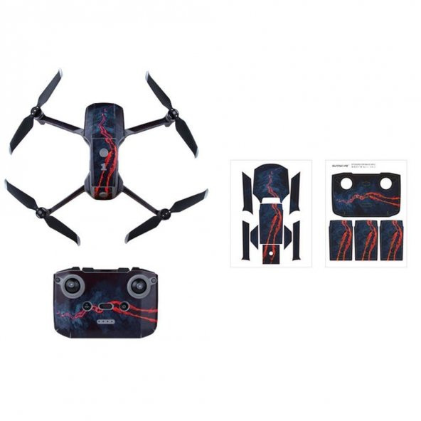 DJI Mavic Air 2 PVC Etiket Koruyucu Film Gövde Kol Kumanda Pil - Resim 10