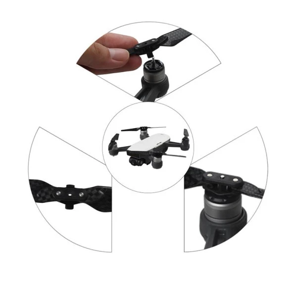 DJI Saprk Karbon Fiber Pervane 4730F 1 Çift: 1 Sağ/1 Sol - Resim 7