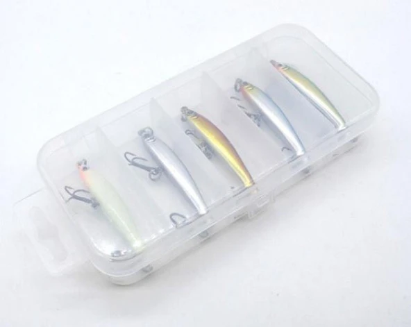 PROFISHER 5 li Set Sert Yapay Balık Yem 3.5g 5 cm Bölmeli Kutu İçinde - 9