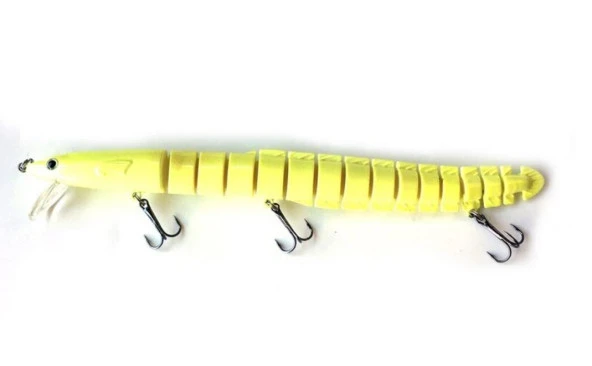 PROFISHER Fosforlu 15 Eklem Çenli Yılan Balığı Sert Yapay Yem 34 gr 21 cm - 1