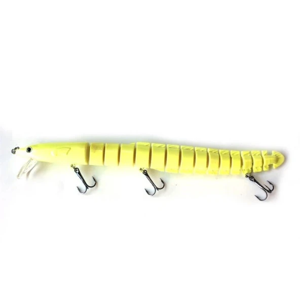 PROFISHER Fosforlu 15 Eklem Çenli Yılan Balığı Sert Yapay Yem 34 gr 21 cm - 3