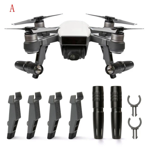 DJI Spark Gece Uçuş LED Işıkları ve Güvenli İniş Ayakları Seti
