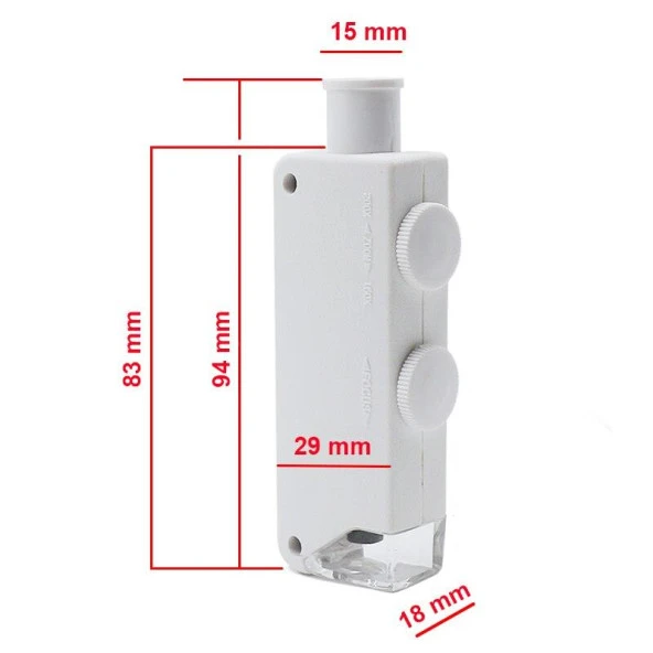 160-200X Beyaz Cep Optik Mikroskop El Büyüteç Aydınlatmalı Yakınlaştırmalı - 7