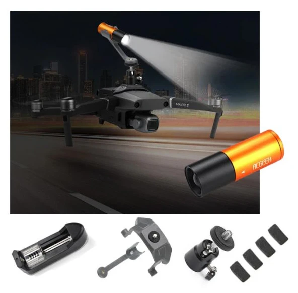 DJI Mavic 2 Pro İçin Gece Uçuş Zoomlu Fener Üst Lamba 360° Dönüş ürün görseli