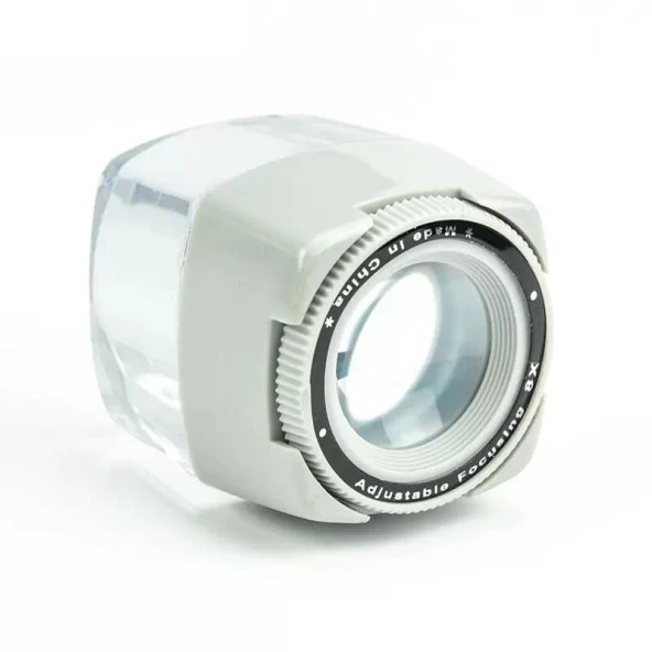 8X Odaklama Büyüteç Akrilik Lens Masa Üstü Küp Stand Odak Ayarlı - 3