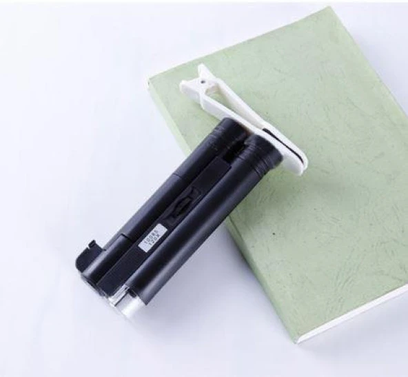 Büyüteç Mikroskop 120X Cep Telefonu Klipsli Deri Çanta Lüks Kutu - 7