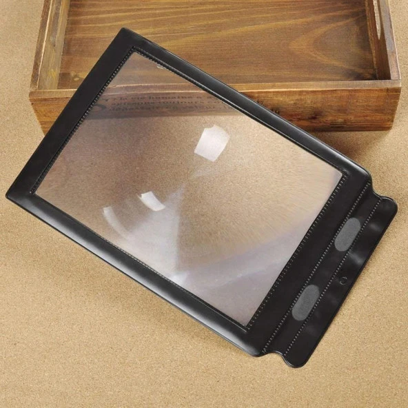 3X Büyüteç A4 Boyutu 30x19,5cm Esnek PVC Plastik Tam Sayfa Okuma - 3