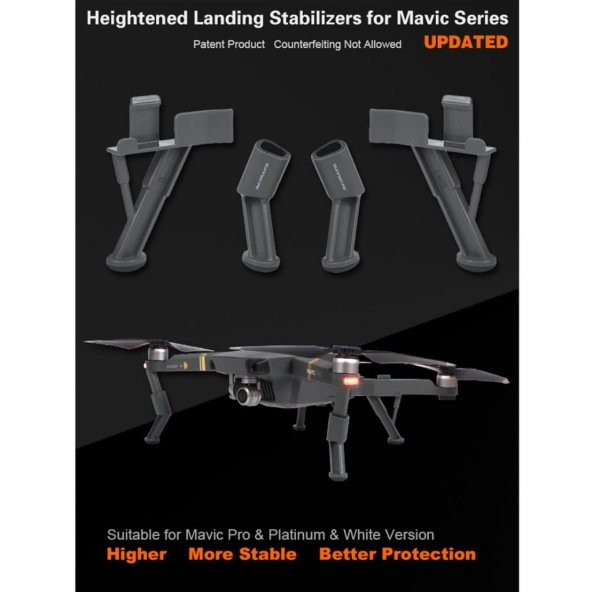 DJI Mavic Air Yükşeltilmiş Stabilizör Şok Emici Güvenli İniş Ayağı - Resim 4