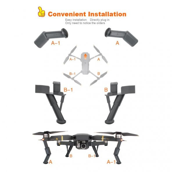 DJI Mavic Alpen white Yükşeltilmiş Stabilizör Şok Emici Güvenli İniş Ayağı - Resim 3