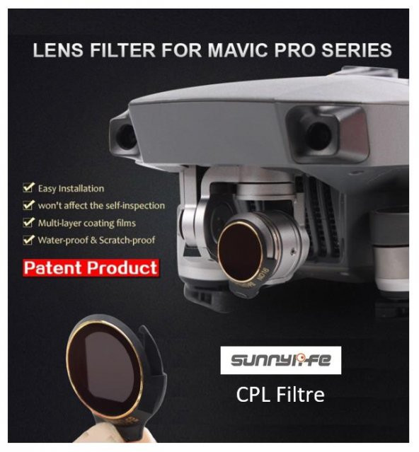DJI Mavic Pro Alpine White Kamera İçin Kızaklı Upgrade Versiyon Optik Lens Filtre CPL