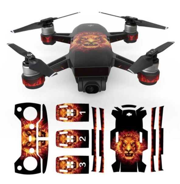 DJI Spark Su Geçirmez Koruyucu Dekoratif Çıkartma Ultra Aslan - 2