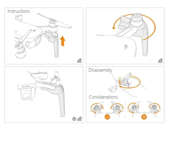 DJI Spark Destek Koruyucu Uzatma İniş Takımı Yükseltilmiş Ayak PGYTECH - Resim 6