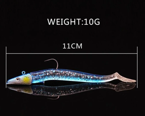 PROFISHER 5 Renk Silikon Yapay Metal Kafalı Yem 11 cm 10 gr - Resim 11