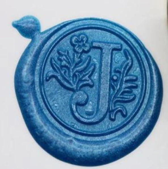 Retro Mektup Mühürü Damga J Harfi + 30 Adet Mühür Mumu + Eritme Kaşığı - Resim 5