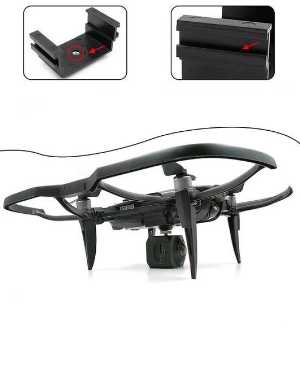 Dji Mavic Air Çok Fonksiyonlu Açı Ayarlı Mafsal Kit Işık ve Kamera Taşıma Adaptörü - 11